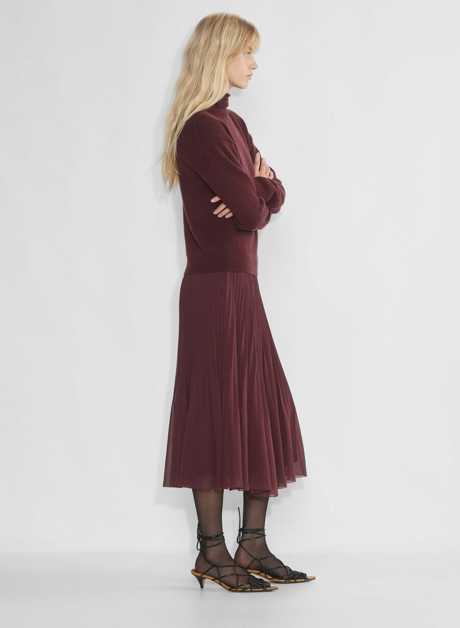 kashmir mockneck-tröja sumac burgundy