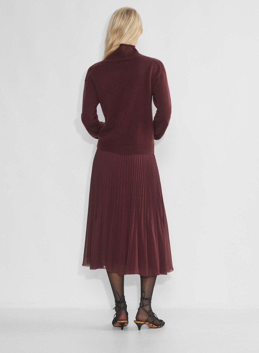 kashmir mockneck-tröja sumac burgundy