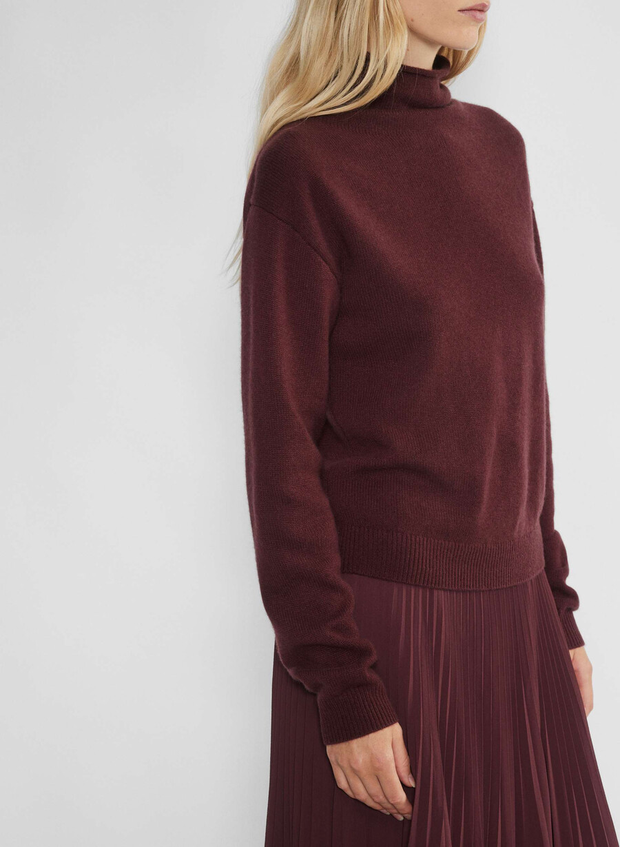 kashmir mockneck-tröja sumac burgundy