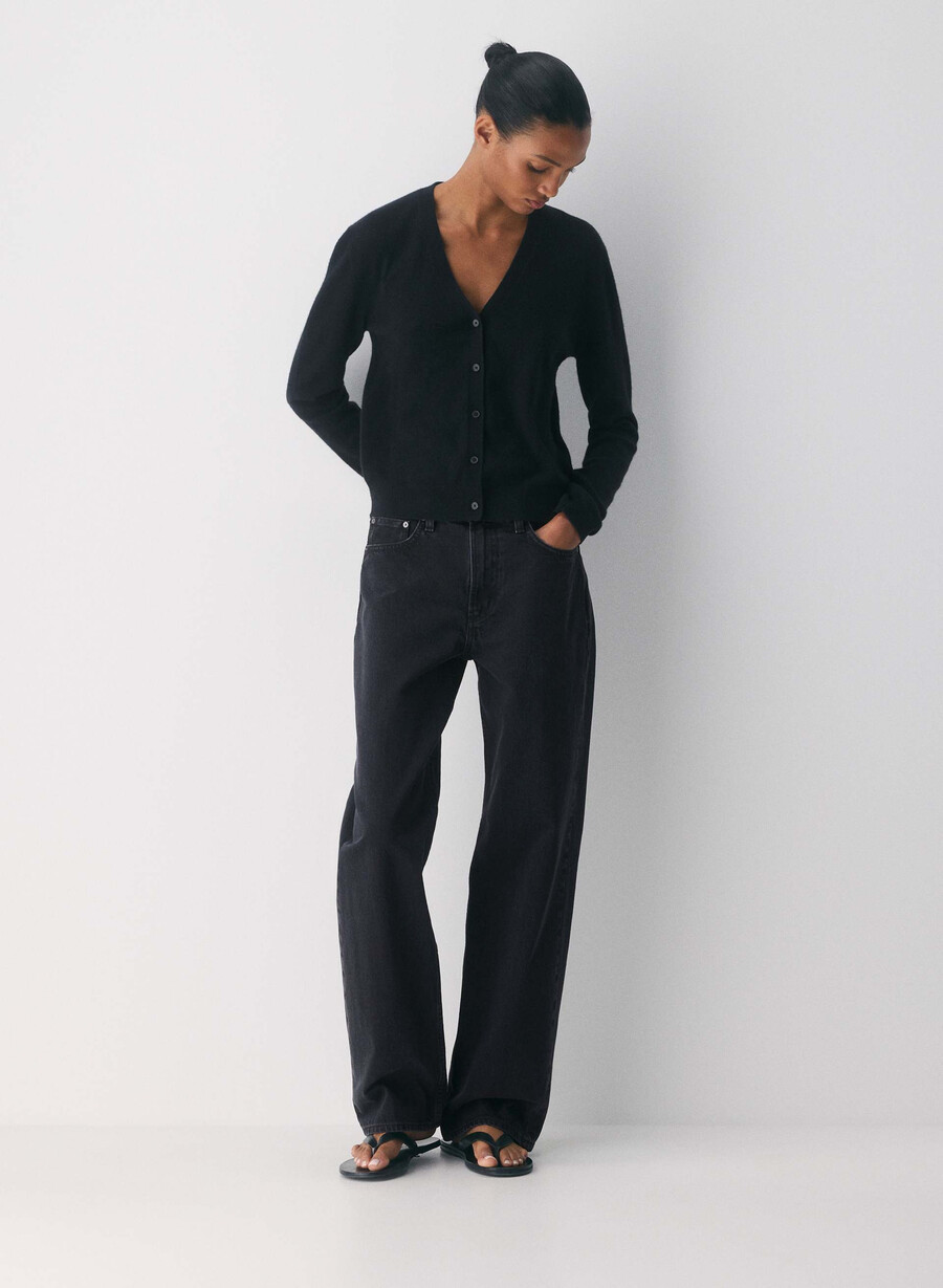 bare cashmere v-ringad kofta svart