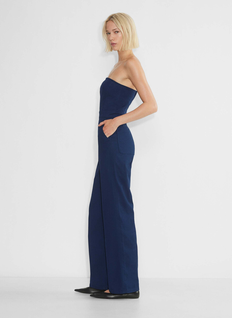 denim forum 90-talets zoe denim jumpsuit under pressring