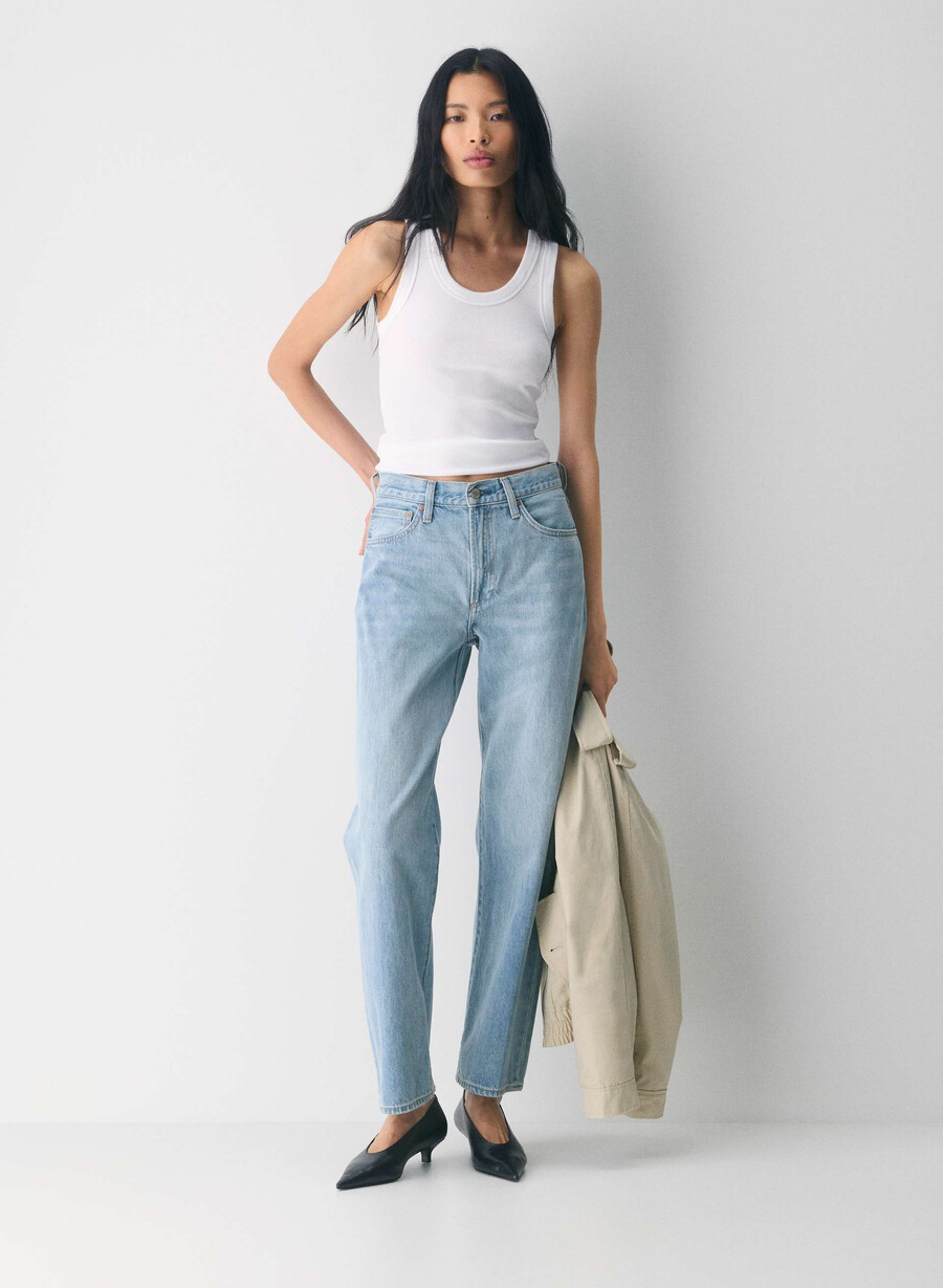 denim forum 90-talets marlo högmidjade baggy jeans 7 år blåa taboo