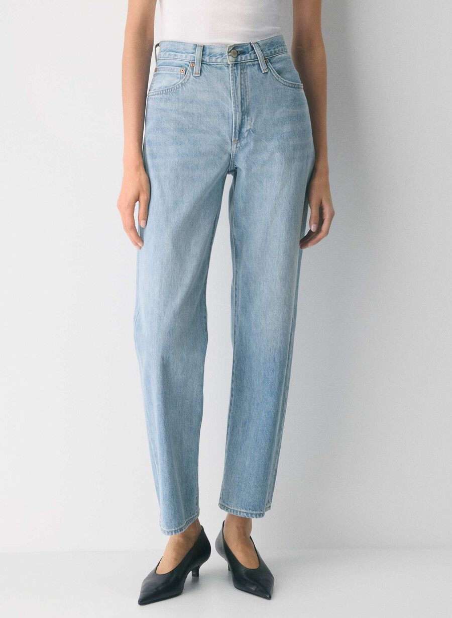 denim forum 90-talets marlo högmidjade baggy jeans 7 år blåa taboo