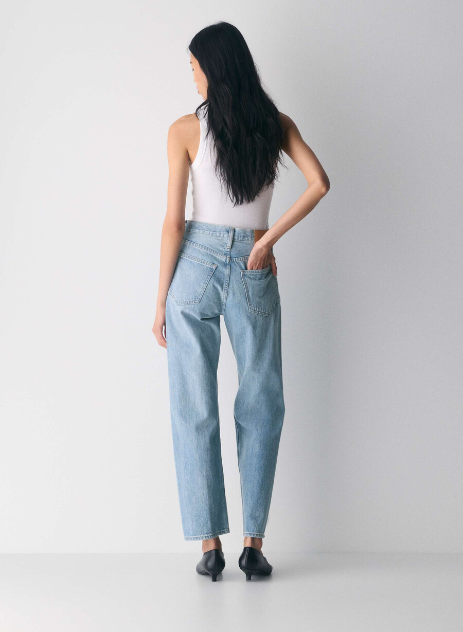 denim forum 90-talets marlo högmidjade baggy jeans 7 år blåa taboo