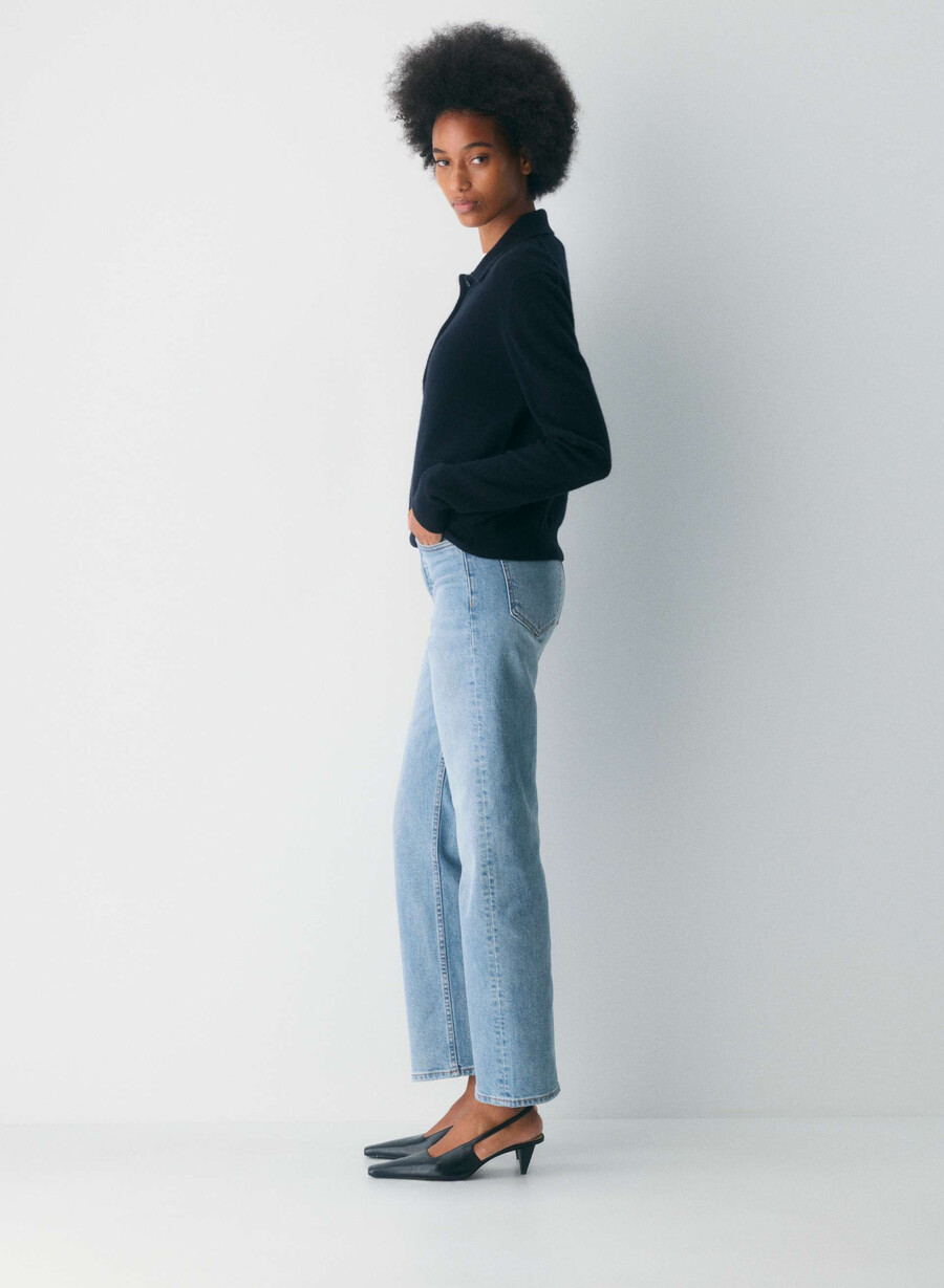 denim forum arlo högmidja raka jeans 7 år blåa taboo