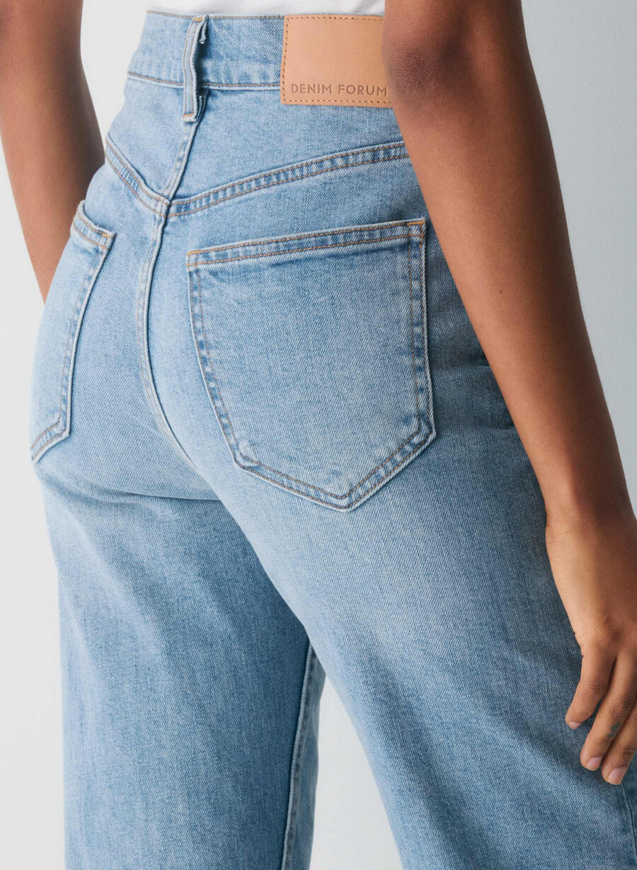denim forum arlo högmidja raka jeans 7 år blåa taboo