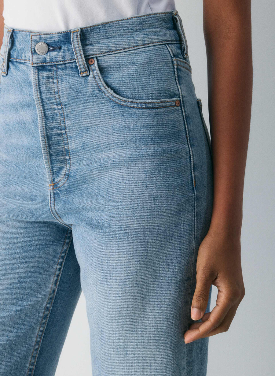 denim forum arlo högmidja raka jeans 7 år blåa taboo