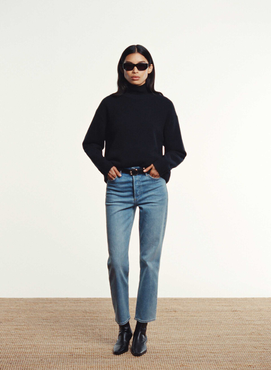 denim forum arlo högmidja raka jeans 7 år blåa taboo