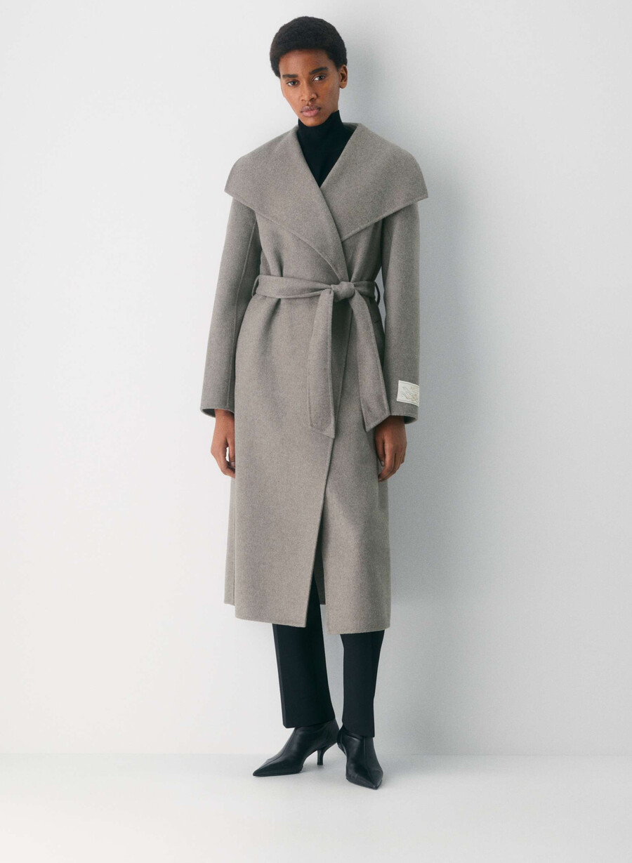 portfolio dubbel ansiktskappa - luxe wool cashmere heather mÖrktaupe