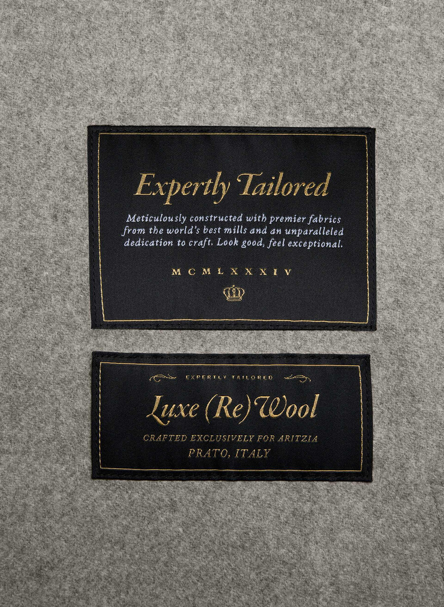 portfolio dubbel ansiktskappa - luxe wool cashmere heather mÖrktaupe