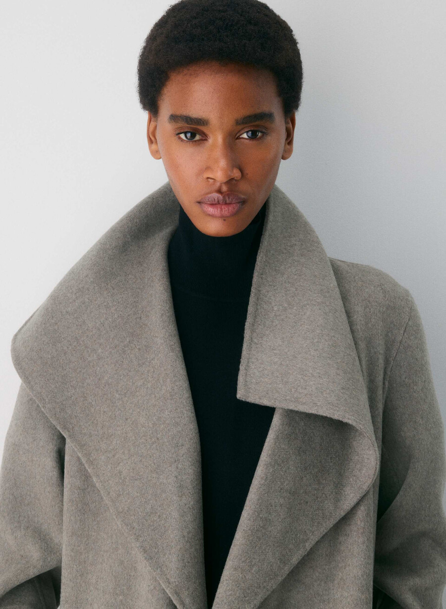 portfolio dubbel ansiktskappa - luxe wool cashmere heather mÖrktaupe