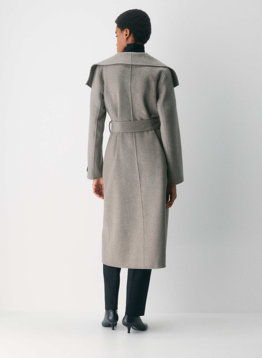 portfolio dubbel ansiktskappa - luxe wool cashmere heather mÖrktaupe