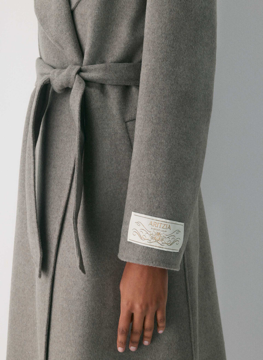 portfolio dubbel ansiktskappa - luxe wool cashmere heather mÖrktaupe