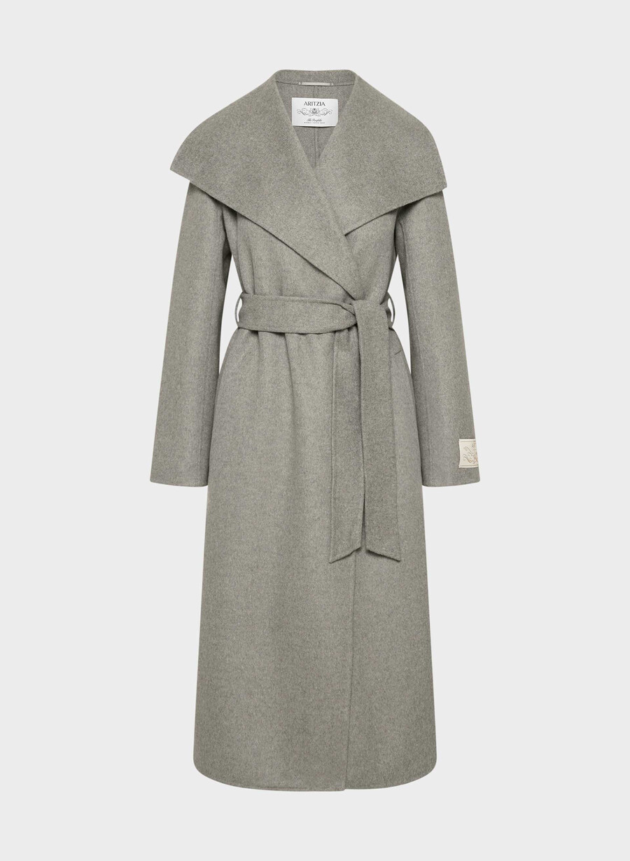 portfolio dubbel ansiktskappa - luxe wool cashmere heather mÖrktaupe