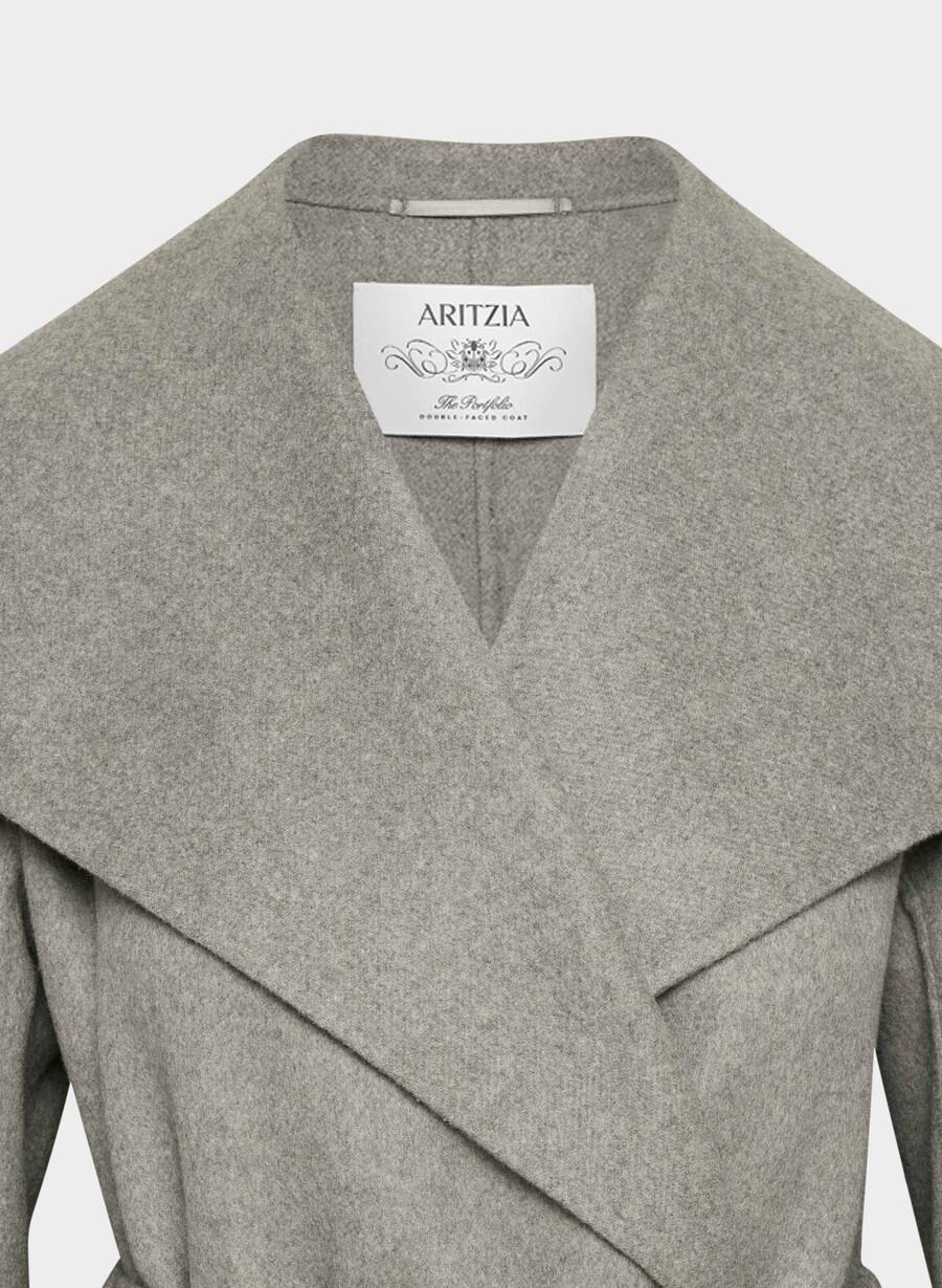 portfolio dubbel ansiktskappa - luxe wool cashmere heather mÖrktaupe