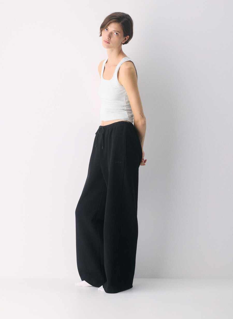 mysig fleece mega flutter mjukisbyxa svart