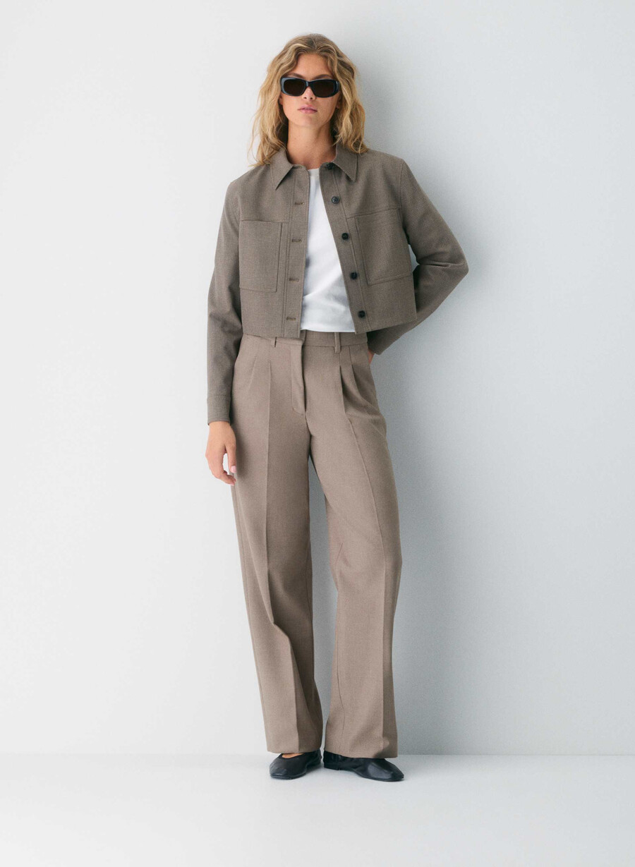 the effortless pant curve-fit - Återväsentlig heather nomad taupe