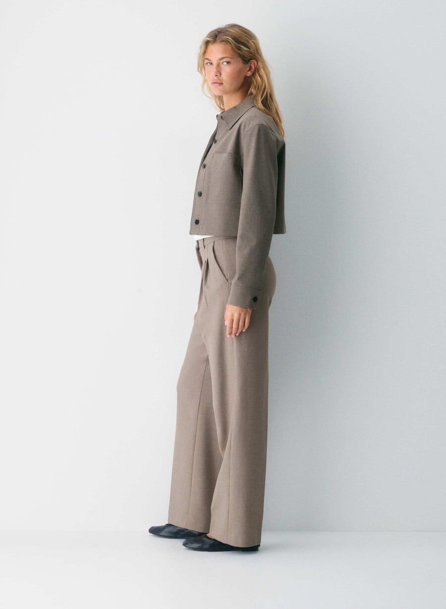 the effortless pant curve-fit - Återväsentlig heather nomad taupe