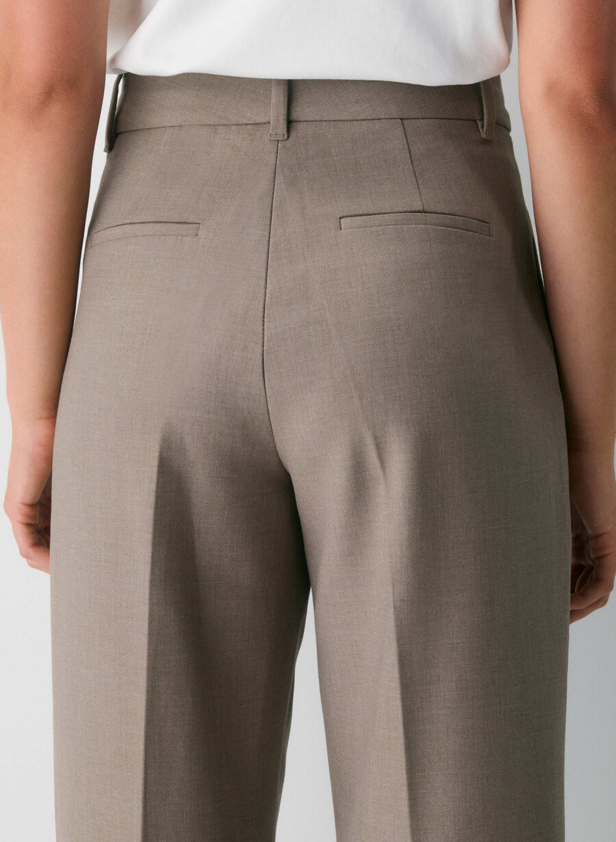 the effortless pant curve-fit - Återväsentlig heather nomad taupe