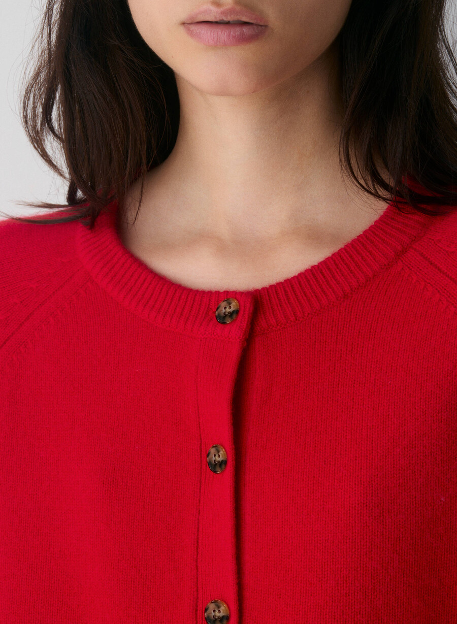 essential wool cashmere london cardigan blinkande rÖd