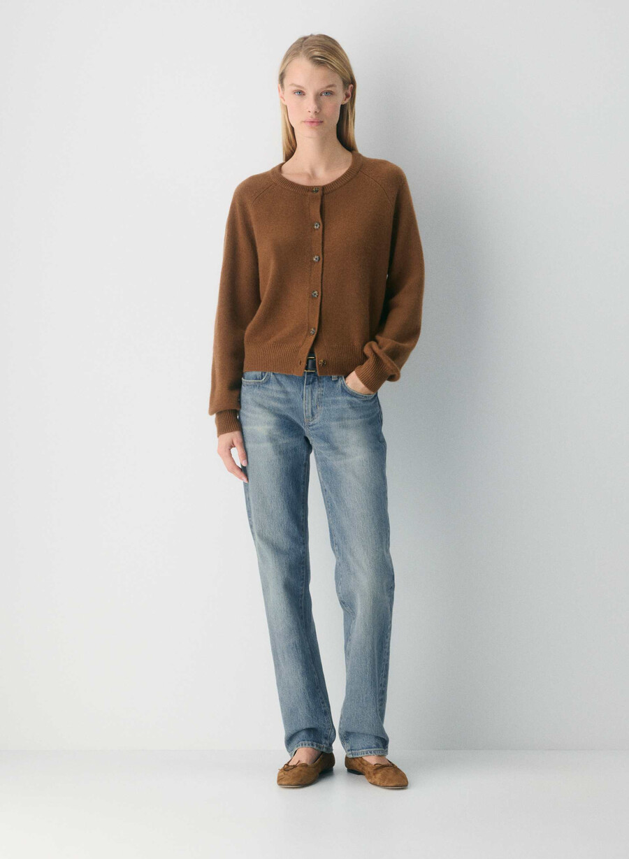 essential wool cashmere london cardigan chocolatier brown