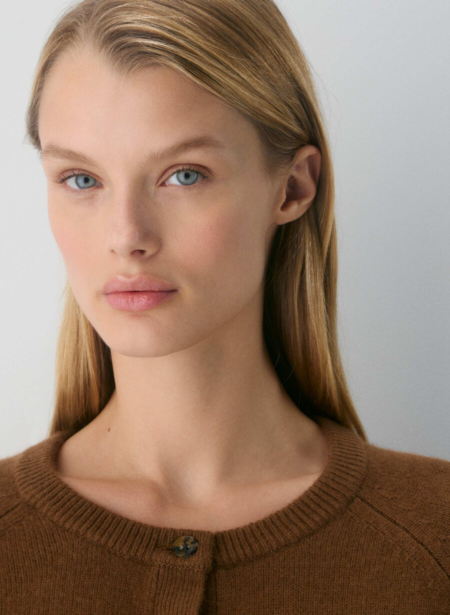 essential wool cashmere london cardigan chocolatier brown