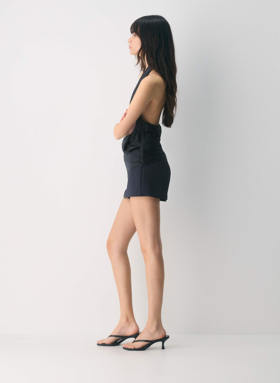 juvelkort skort - crepette dark night navy