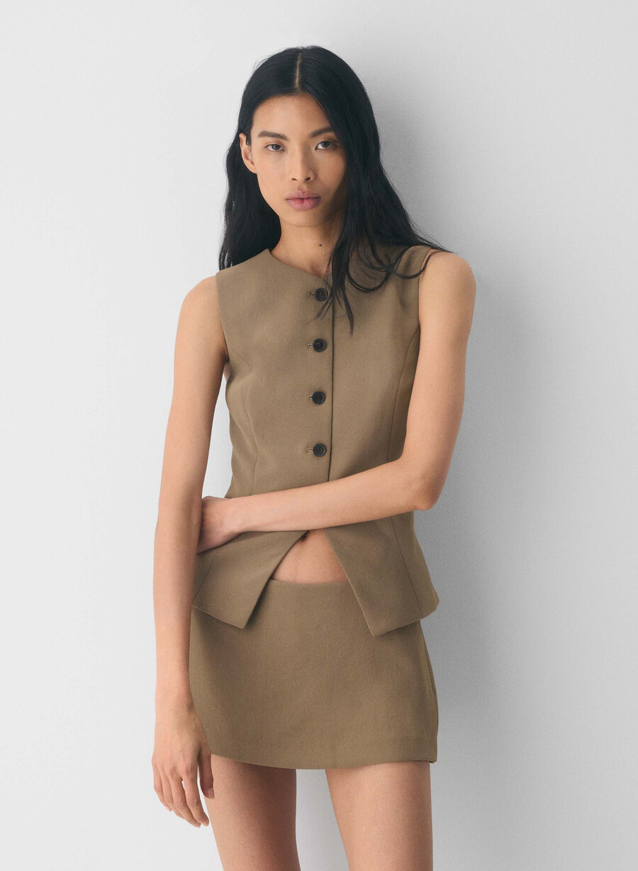 jewel skort - crepette folio brun