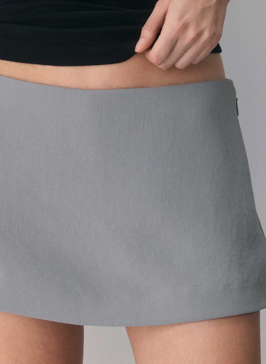 juvelkort skort - crepette riverstone grÅ