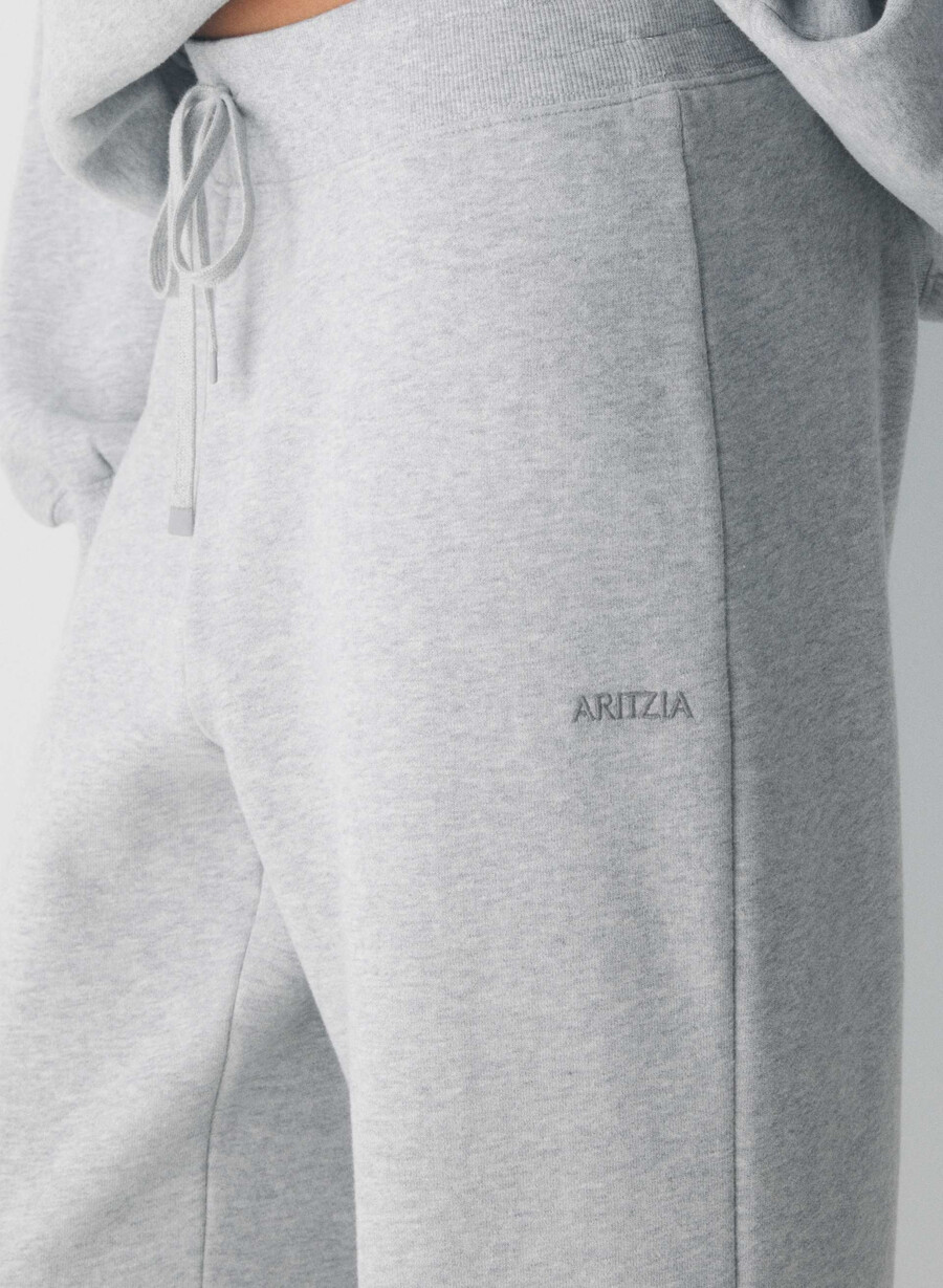 mysig fleece perfekta bandade mjukisbyxor i melange krom