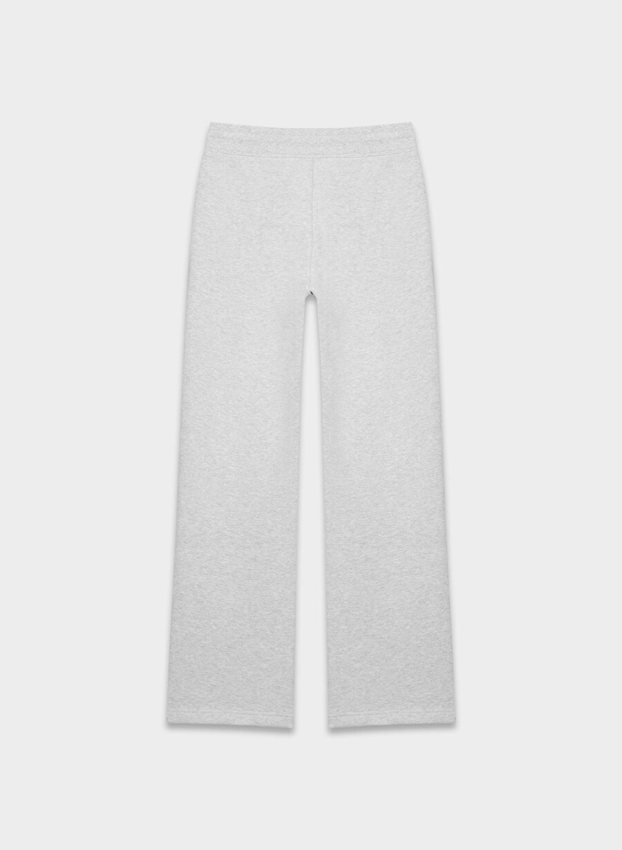 mysig fleece perfekta bandade mjukisbyxor i melange krom