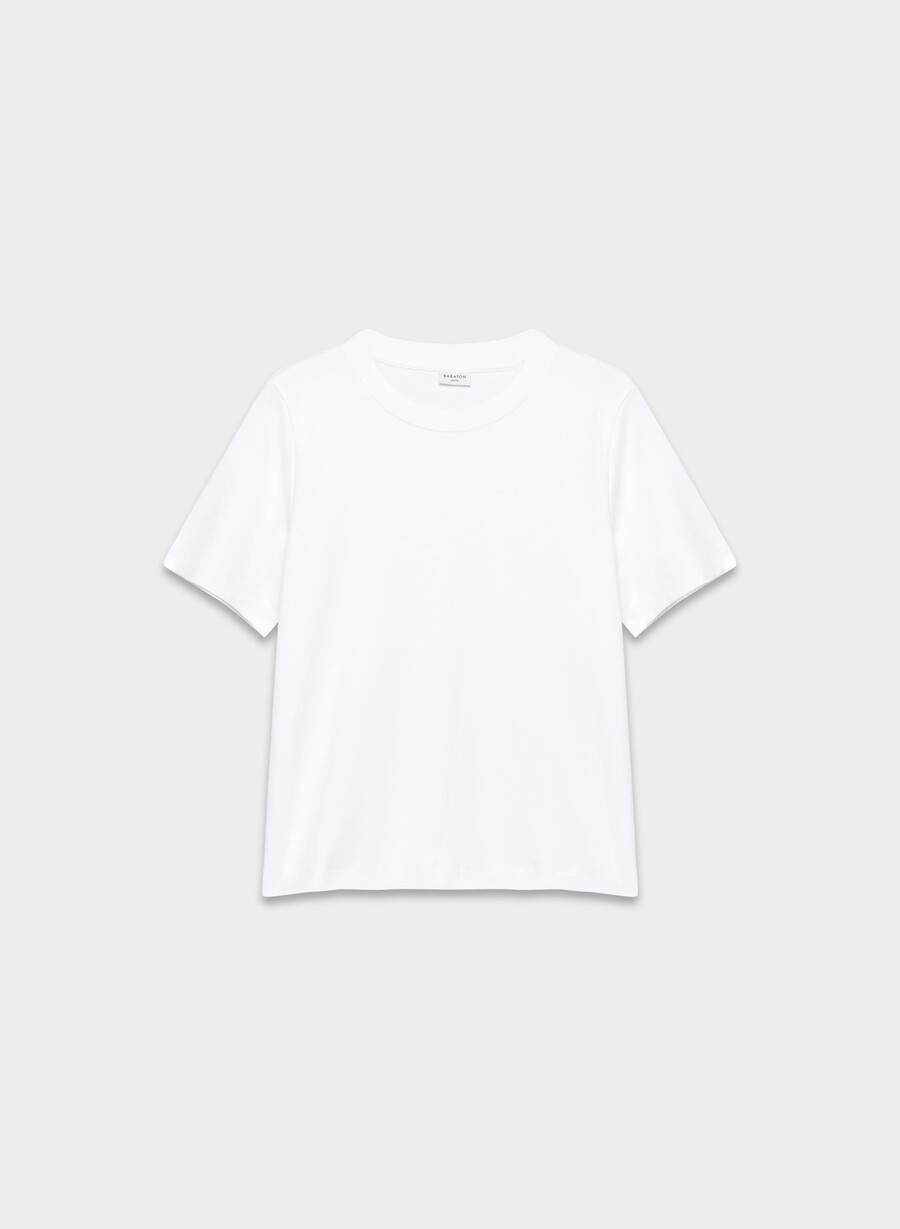 interlock bomullsfunktions-t-shirt vit