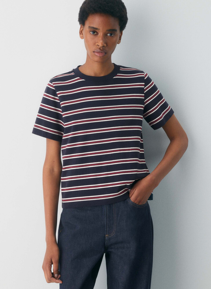 interlock bomullsfunktions-t-shirt dk nt nvy cordovan