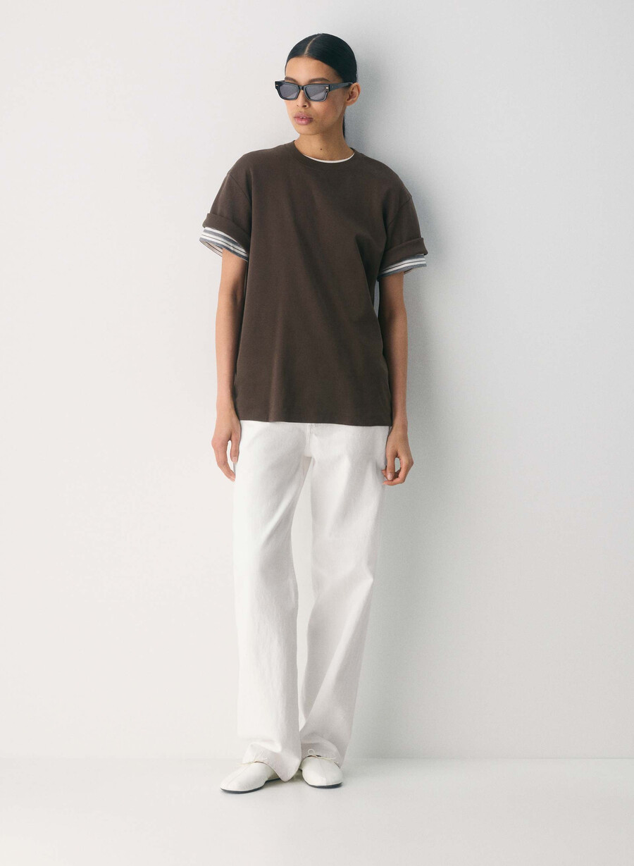 interlock cotton pegasus t-shirt mokkabrun