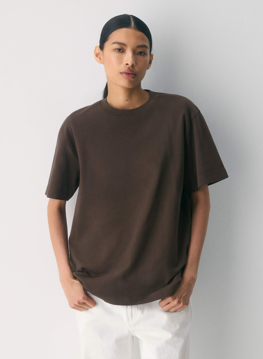 interlock cotton pegasus t-shirt mokkabrun