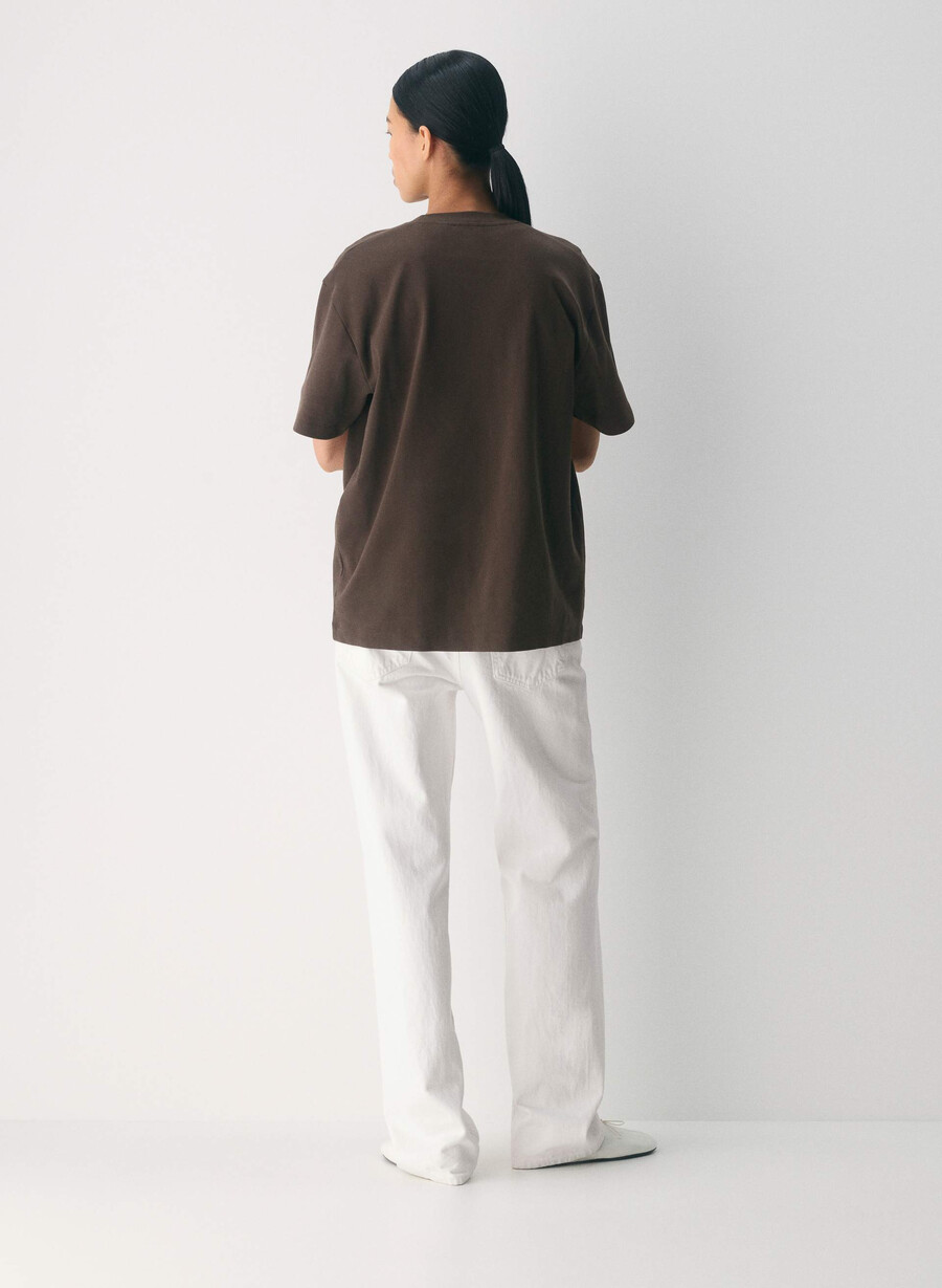 interlock cotton pegasus t-shirt mokkabrun