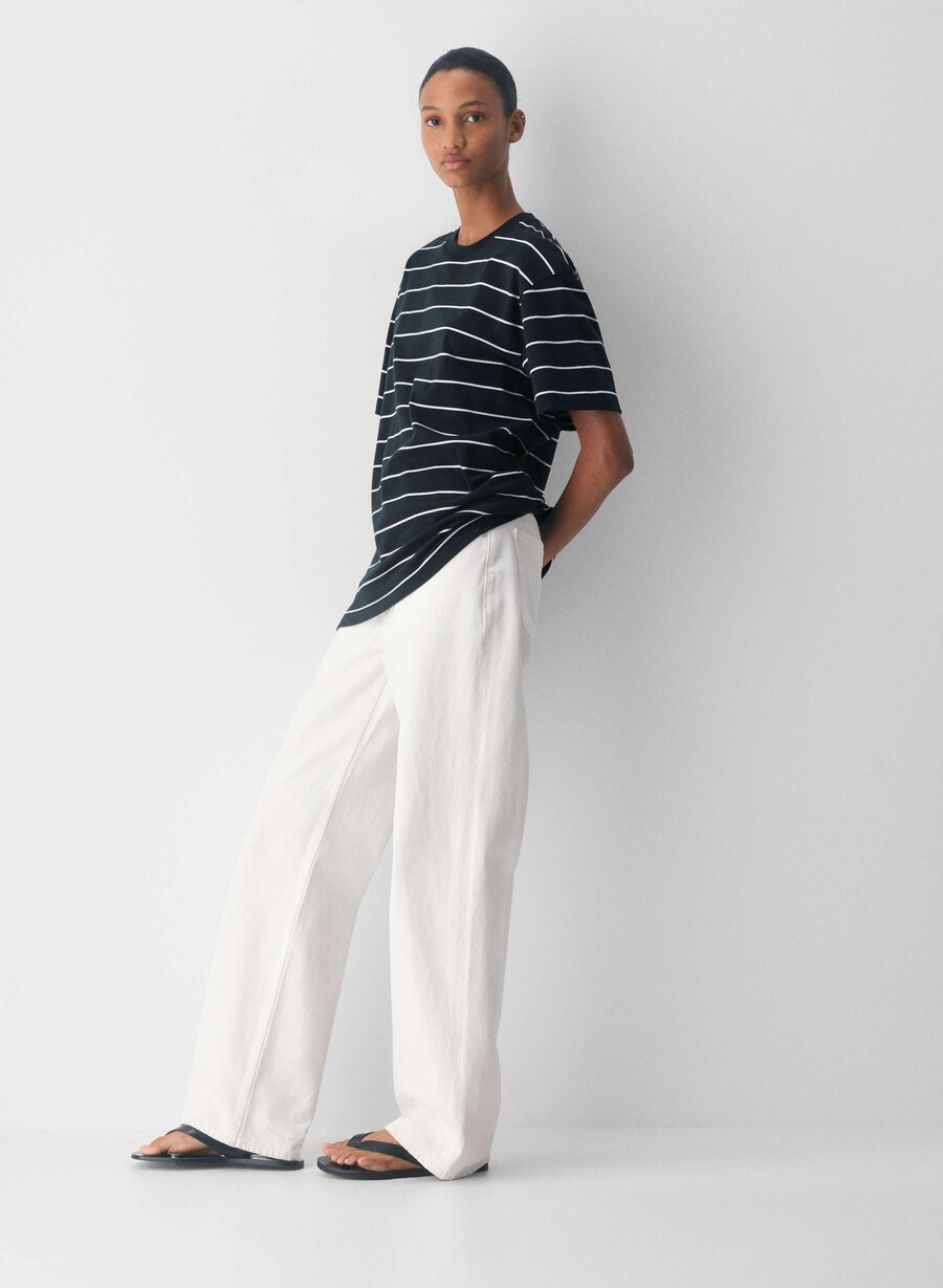interlock cotton pegasus t-shirt mörk natt marinblåvit