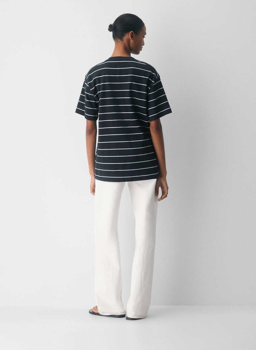 interlock cotton pegasus t-shirt mörk natt marinblåvit