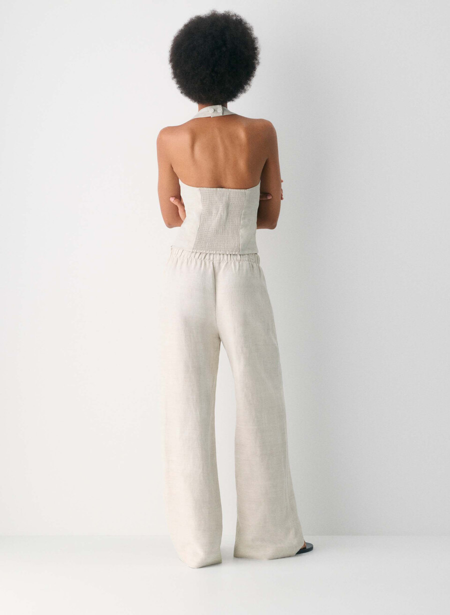 whisper linen halter top naturlig ecru
