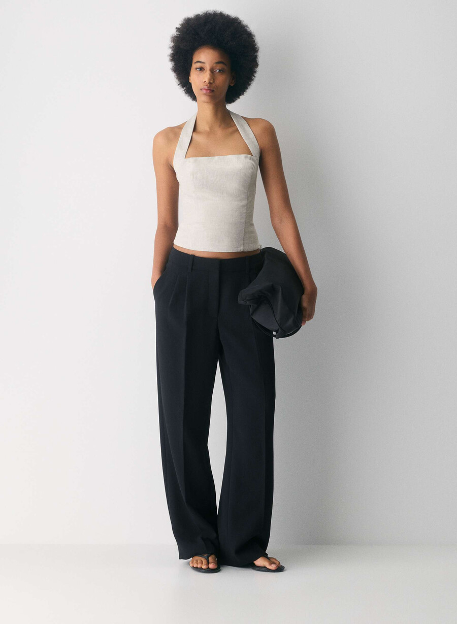 whisper linen halter top ofärgad ecru
