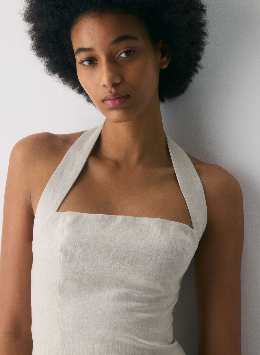 whisper linen halter top ofärgad ecru