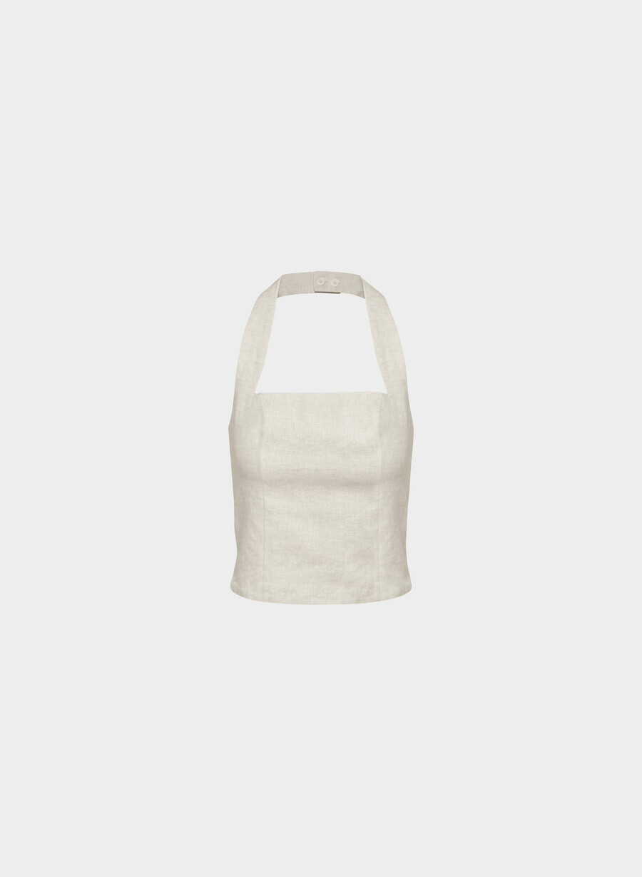 whisper linen halter top ofärgad ecru