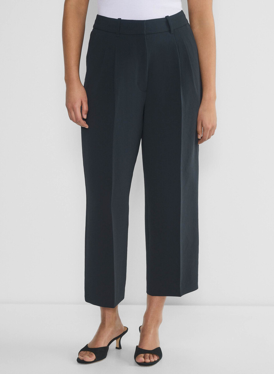the effortless pant curve-fit cropped - crepette dark nat navy