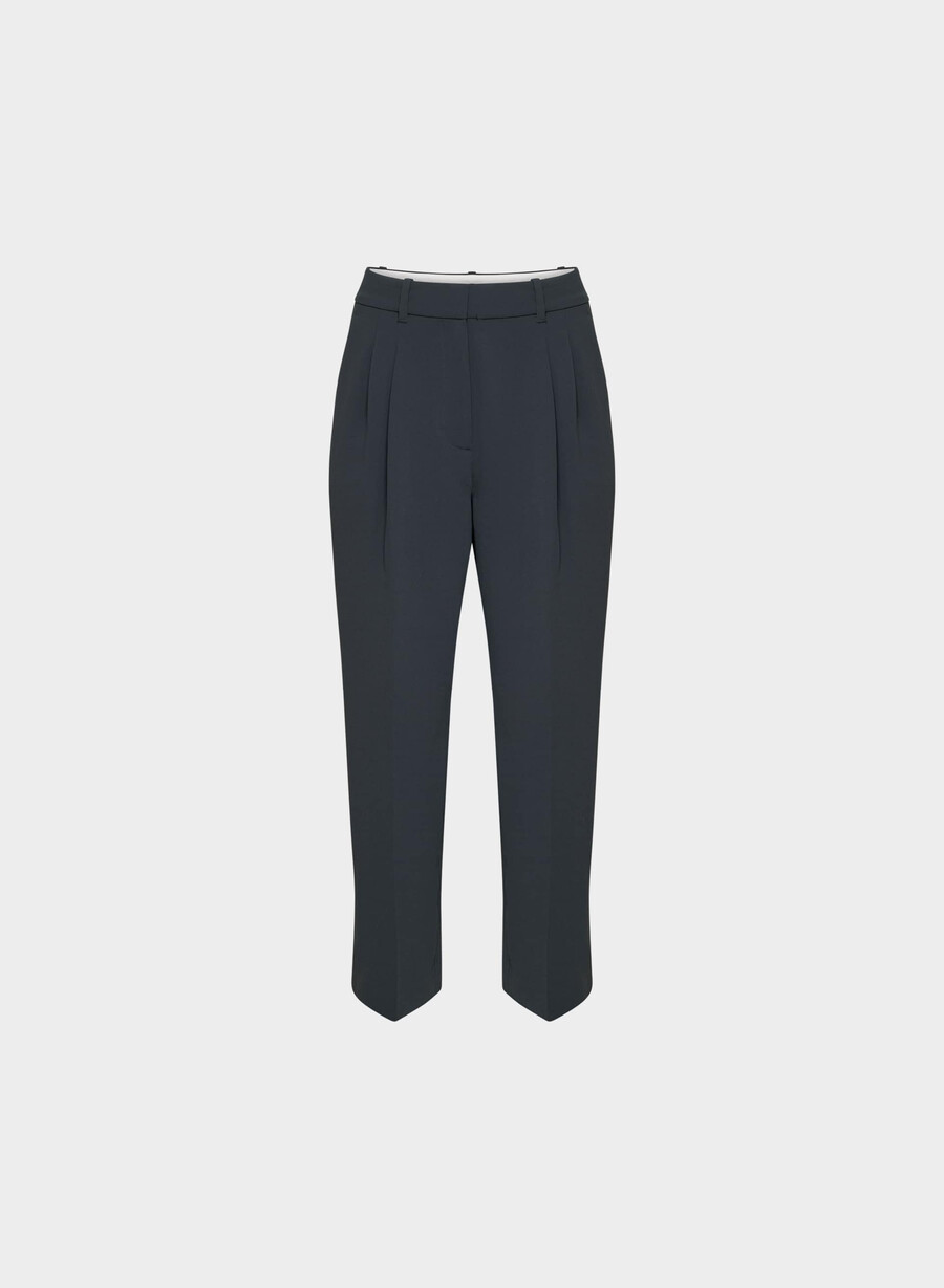 the effortless pant curve-fit cropped - crepette dark nat navy