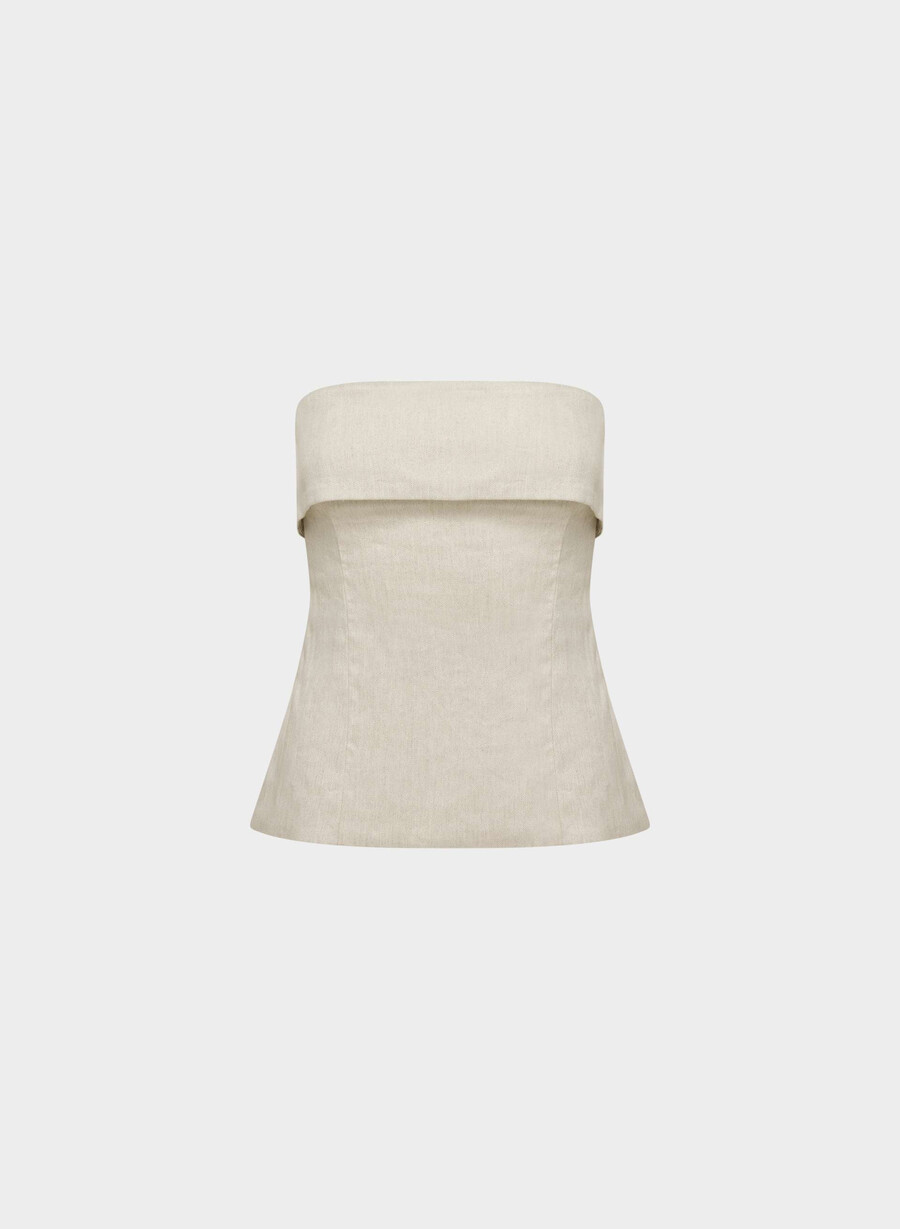 element linne tub top odÄrgad mÖrk ecru