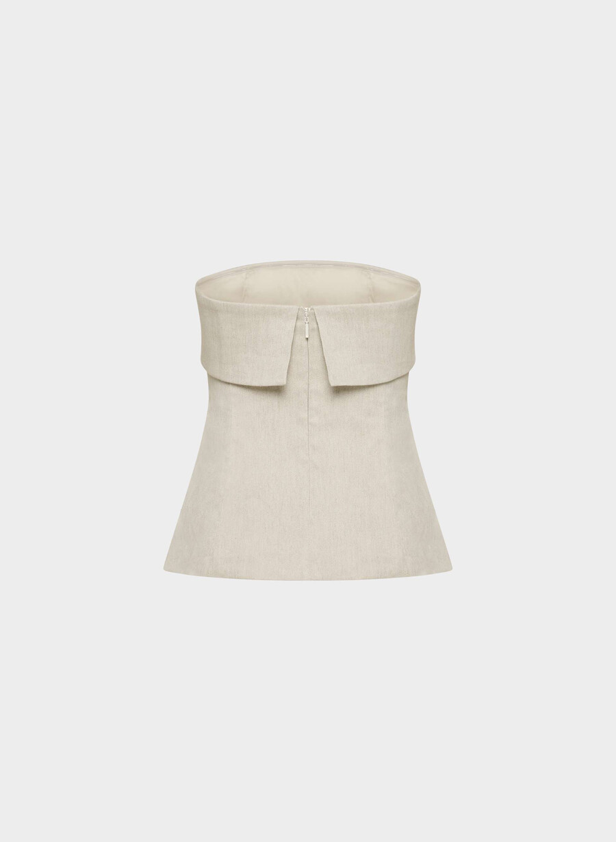 element linne tub top odÄrgad mÖrk ecru