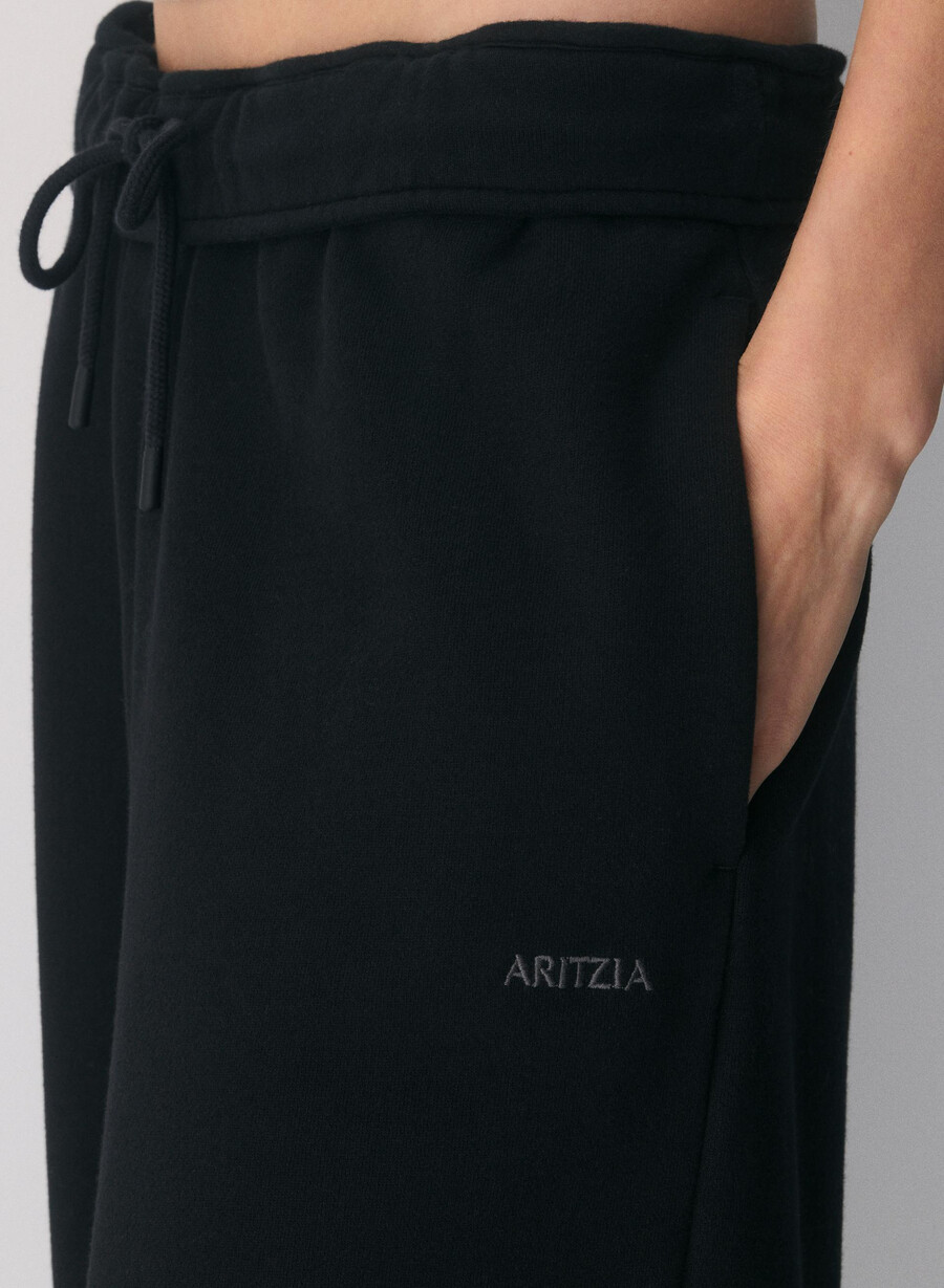 mysig sweatfleece mega foldover baggy jogger svart