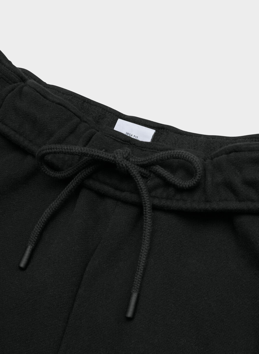 mysig sweatfleece mega foldover baggy jogger svart