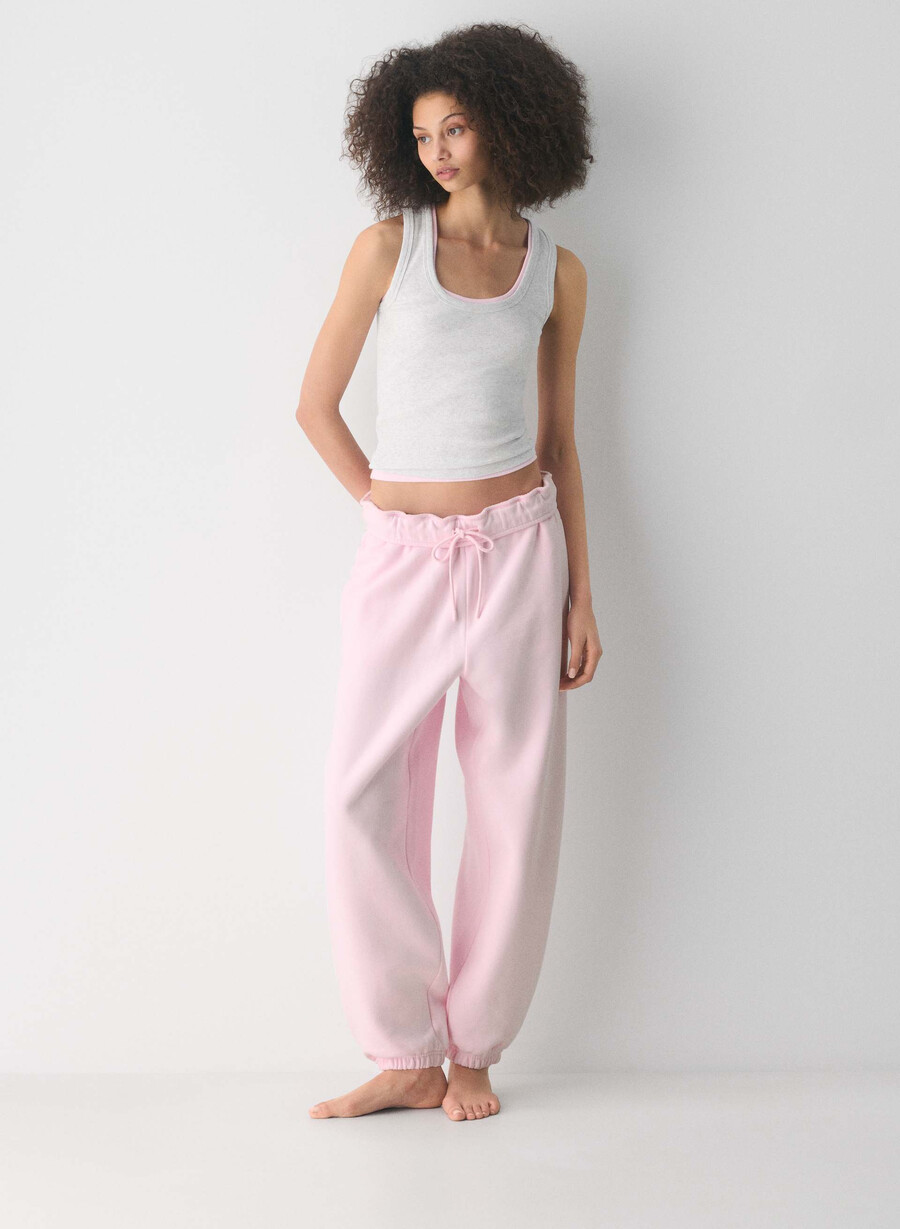 mysig sweatfleece mega foldover baggy jogger villa rosa