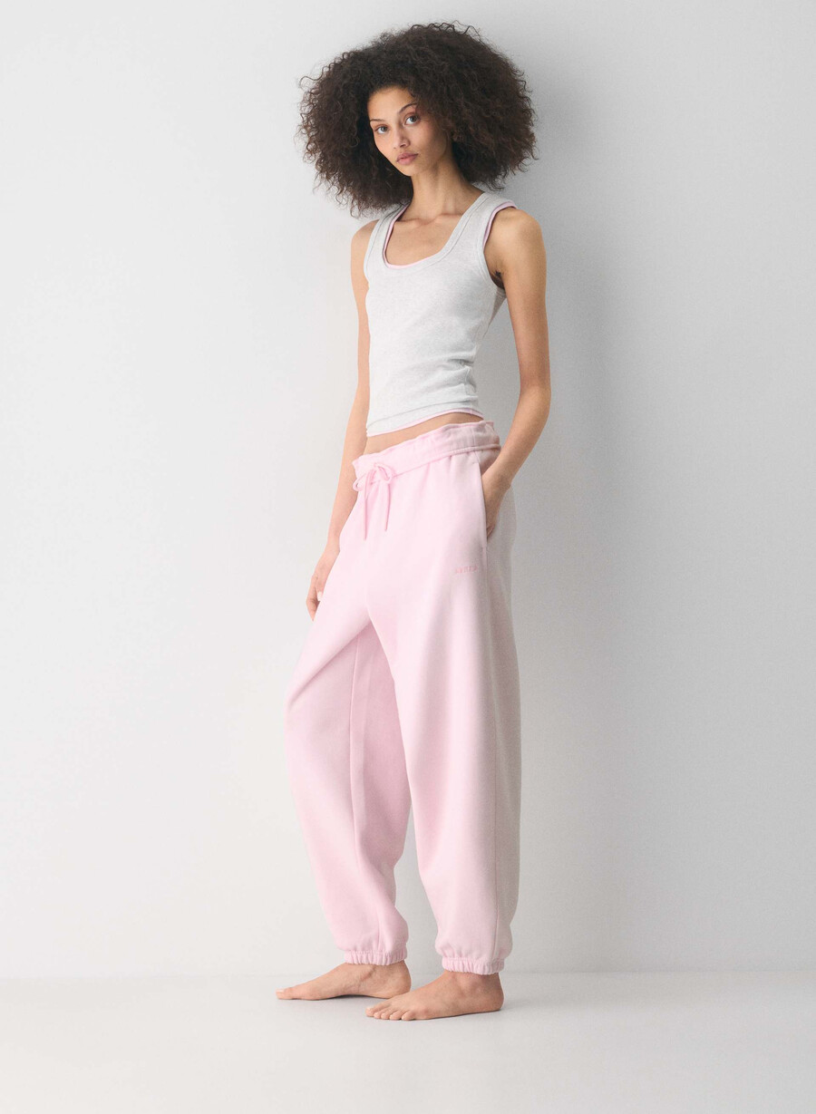 mysig sweatfleece mega foldover baggy jogger villa rosa